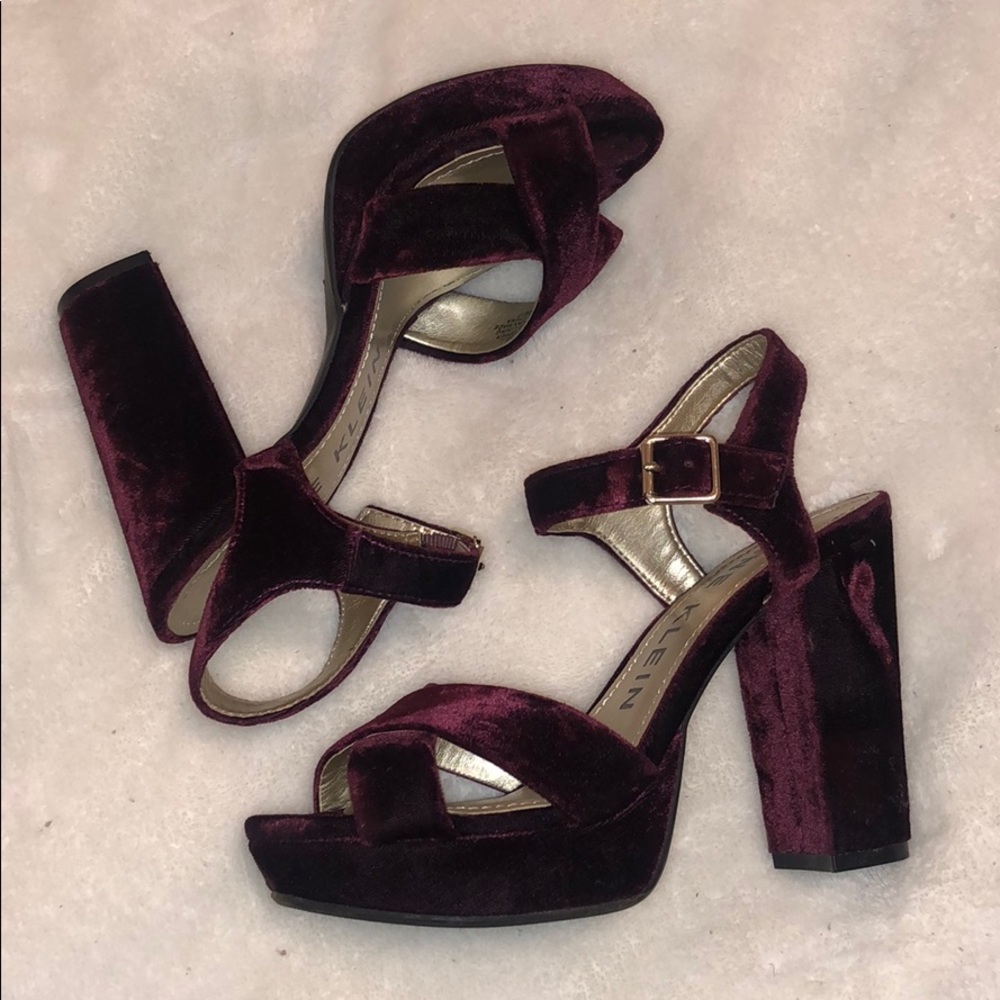Anne Klein Velvet Block Heels